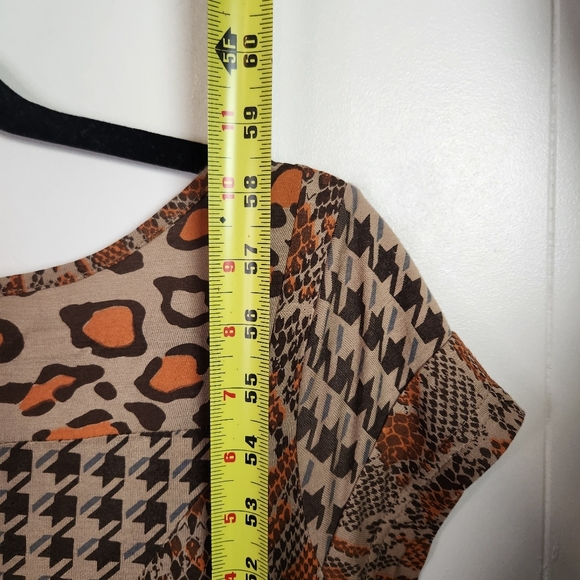 Chan Luu Patchwork Leopard Animal Print Maxi Dress Bodycon Short Sleeve Small - Picture 6 of 9